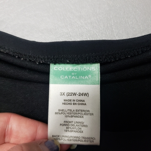 Collections by Catalina solid black bathing suit skirt women's plus size 3X - Picture 5 of 7